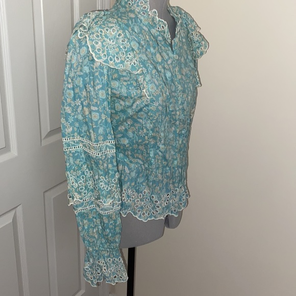 River Island Floral Ruffle Neck Blouse - Picture 5 of 7